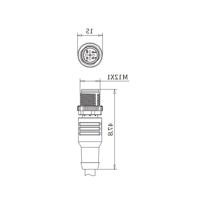 M12 5Pin - b编码-直公-单端预制PVC非软电缆，紫色护套- 0C4023-XXX